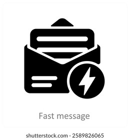 Fast Message and communication icon concept