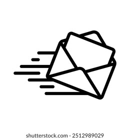 fast message icon line vector design in trendy style