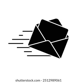 fast message icon solid vector design in trendy style