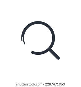 Fast mobile search. Vector linear icon isolated on white background.