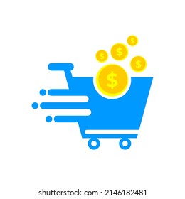 Fast Money Coin Icon Logo Design Element