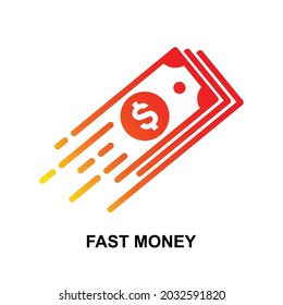 Icono de dinero rápido aislado en ilustración vectorial de fondo blanco.