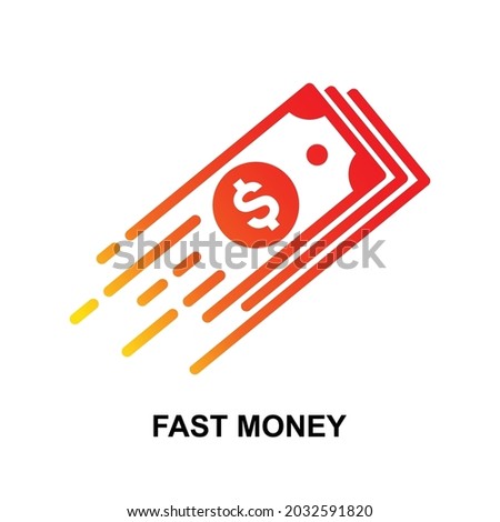 Fast money icon isolated on white background vector illustration.