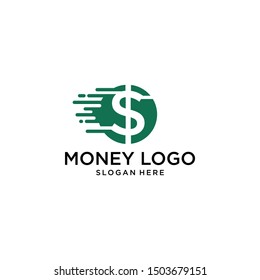fast money logo combination. Fast pay symbol or icon. Unique cash and digital logotype design template.