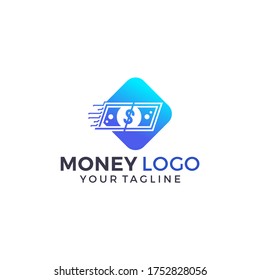 fast money logo combination. Fast pay symbol or icon. Unique cash and digital logotype design template.