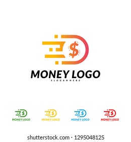 Fast Money Logo Design Concept Vector. Fast Coin Logo Template