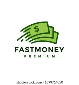 fast money paper quick logo vector icon illustration