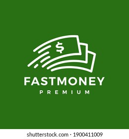 fast money paper quick logo vector icon illustration