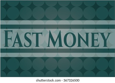 Fast Money retro style card or poster