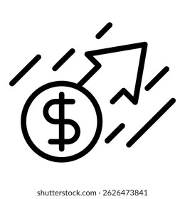 Fast money transfer icon. Outline fast money transfer vector icon for web design isolated on white background