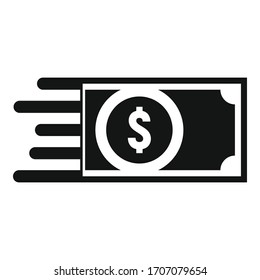 Icono de transferencia rápida de dinero. Icono vectorial de transferencia de dinero rápida para diseño web aislado en fondo blanco