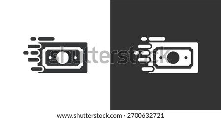 Fast Money Transfer icon. Solid glyph series icon