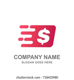 Fast Money Transfer Payment Logo Vector Icon