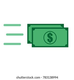 Fast Money Transfer vector icon illustration