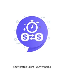 fast money transfers icon, vector