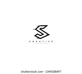 Fast monogram linear letter S logo icon design template