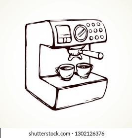 Fast morning hot drop stand on white backdrop. Freehand outline black ink hand drawn tasty flavor whip fresh meal logo pictogram sketchy in art modern doodle cartoon style pen on paper space for text