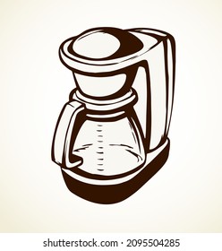 Fast morning hot drop stand on white backdrop. Freehand outline black ink hand drawn tasty flavor whip fresh meal logo pictogram sketchy in art modern doodle cartoon style pen on paper space for text