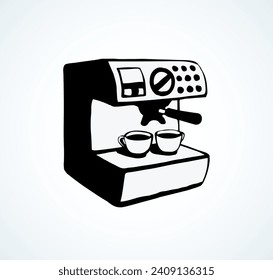 Fast morning hot drop stand on white backdrop. Freehand outline black ink hand drawn tasty flavor whip fresh meal logo pictogram sketchy in art modern doodle cartoon style pen on paper space for text
