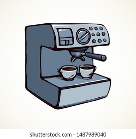 Fast morning hot drop steel stand on white backdrop. Bright grey hand drawn tasty flavor whip fresh meal object logo pictogram sketchy in art modern doodle cartoon style on paper space for text