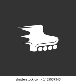 fast motion inline skate symbol logo vector
