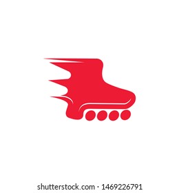 fast motion inline skate symbol logo vector