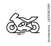Fast motobike line icon, concept sign, outline vector illustration, linear symbol.