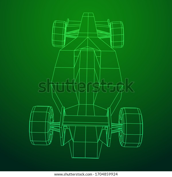 Fast motor sport racing car speed
concept. Wireframe low poly mesh vector
illustration.