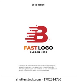 fast move abstract B initial tech logo vector template
