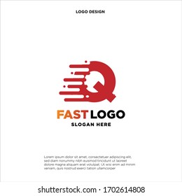 fast move abstract Q initial tech logo vector template