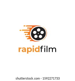 Fast move with film reel logo and icon