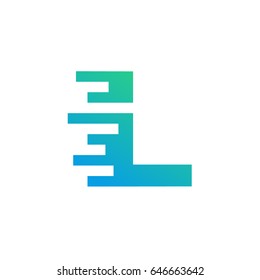 fast move L initial tech logo vector template