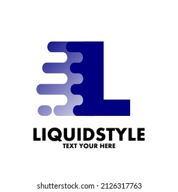 Fast or move letter L vector logo template with modern liquid style.