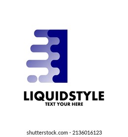 Fast or move letter I vector logo template with modern liquid style