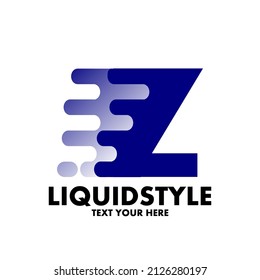 Fast or move letter Z vector logo template with modern liquid style.