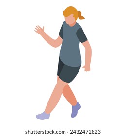 Fast move player icon isometric vector. Rugby sport. Holding game ball