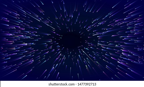 Fast movement hyper speed abstract vector background. Motion line power action. warp acceleration