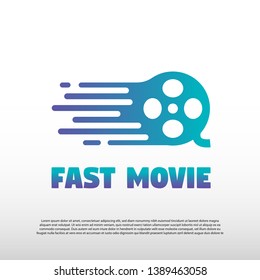 Fast movie logo design -vector
