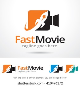 Fast Movie Logo Template Design Vector