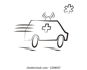 fast moving ambulance illustration