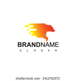 Fast Moving Bear Logo Design Inspiration