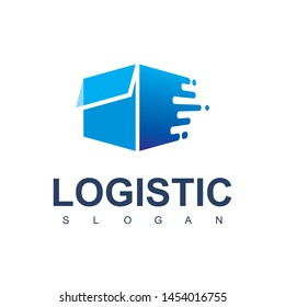 Fast Moving Box Logistic Logo Design Stock Vector (Royalty Free ...