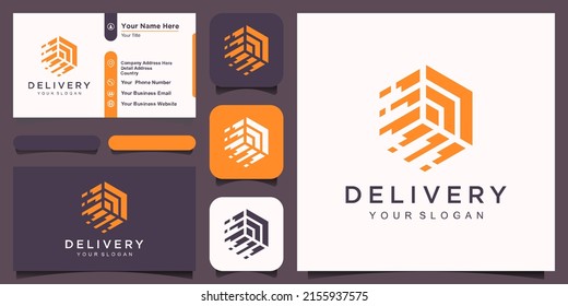 Fast Moving Box, Logistic Logo Design Vector