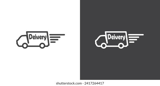 Fast Moving Delivery service icon vector in flat style. Express delivery trucks, Free shipping, Delivery icon vector illustration in simple black style symbol sign for apps and website.