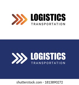 Fast moving forward arrow transportation logistic logo for courier delivery or transportation and shipping service. 