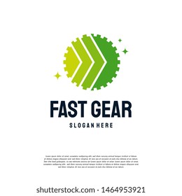 Fast Moving Forward gear logo designs concept vector, Express Gear logo template