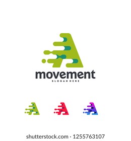 Fast Moving A Initial logo Vector, Technology Business and Digital logo template