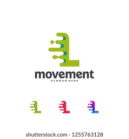 Fast Moving L Initial logo Vector, Technology Business and Digital logo template