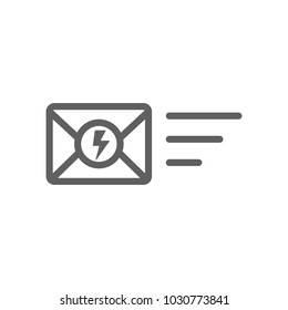 Fast moving mail icon vector