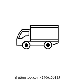 Fast moving shipping delivery truck line art vector icon for transportation  Vector